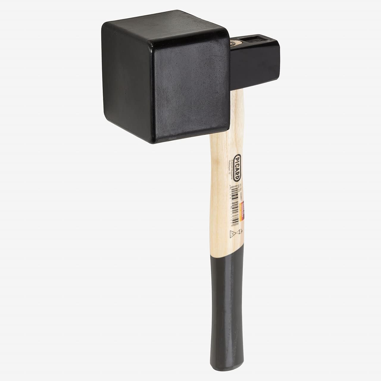 Picard Pavers Hammer 2500g – Vulcanized Rubber Face (100x95mm), Black Powder-Coated Steel Head, Dual Curved Ash Handle, 360mm Length, Path & Paving Work Tool – 0006851