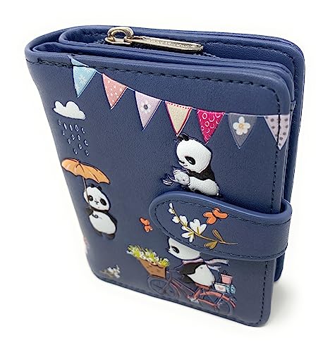 Shag Wear Panda Mania Small Wallet for Women and Teen Girls Vegan Faux Leather Gre 4.5