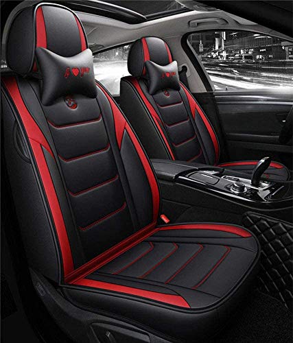 LCZB Coussin de siège de Voiture, Couvertures en similicurée imperméable Respirante 5 Places Sièges Full Set Couvercle arrière Ajustement Record de la Plupart des Couvre-siège Auto Cover
