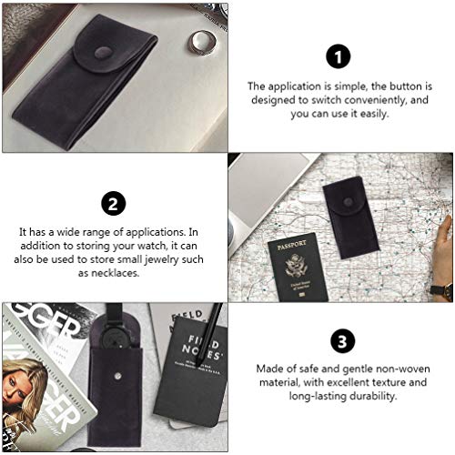 ULTECHNOVO 2Pcs Assistir Relógio Organizador Saco Caso De Armazenamento Portátil Cinza Escuro