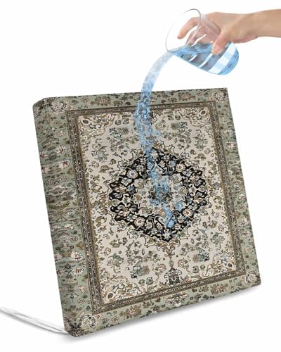 Hokiten Retro Boho Outdoor Cushion Chair Cover Set of 4 - Waterproof Couch Seat Covers, Farmhouse Neutral Ethnic Florals Motifs Patio Furniture Protector Slipcovers for Sofa/Garden/RV, 24