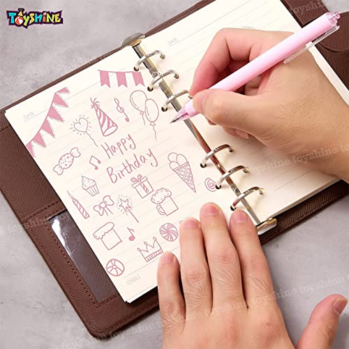 Image of Toyshine Pack of 9 Colored Gel Ink Pens Medium Point (0.7mm), Comfortable Writing for Adults and Kids Writing Journal, Taking Notes, Drawing at School Office Home