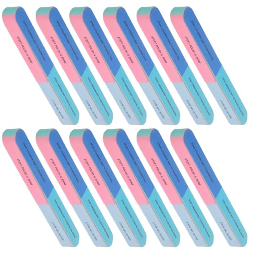 OSALADI 12 Bloques Pulidores de Uñas de 6 Lados 7 Pasos Lima de Uñas Profesional para Manicura y Pedicura Duradera y Lavable para Uso en Manos y Pies