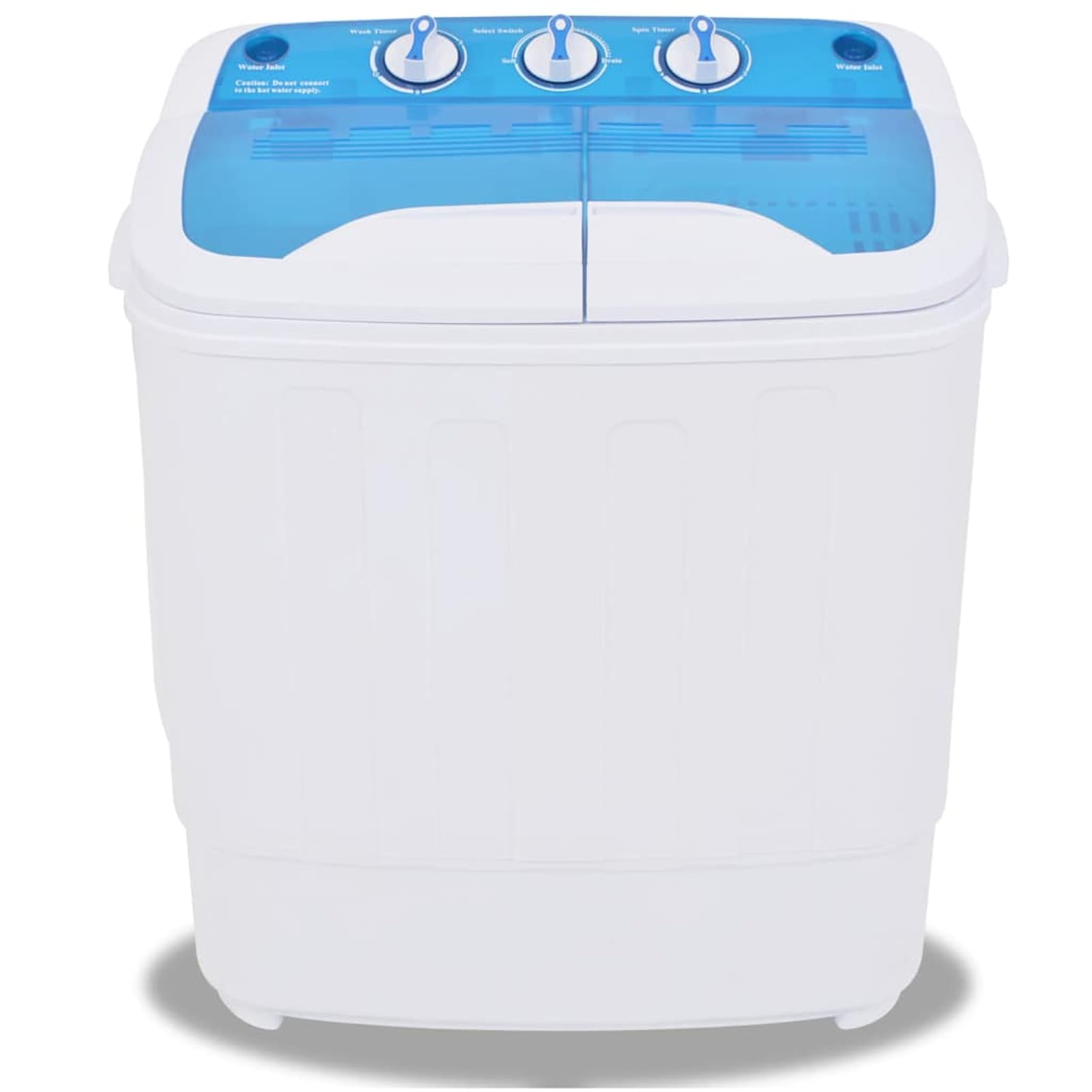 Homgoday Mini-Waschmaschine 2-Kammern-Design 3,6 kg Blau/Weiß 57,5 x 34 x 65 cm für Single, Studenten, Camping Model50549