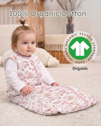 Image of Yoofoss Baby Sleep Sack 0-6 Months, 1.5 Tog Baby Wearable Blanket with 2-Way Zipper, 100% Cotton Organic Fabric Winter Infant Sleeping Sack, Warm Soft Comfy
