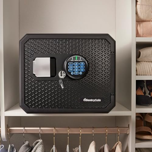 SentrySafe Fireproof and Waterproof Large Safe with Backlit Digital Keypad and Override Key for Passports, Money, Jewelry, 0.81 Cubic Feet, FPW082HTC