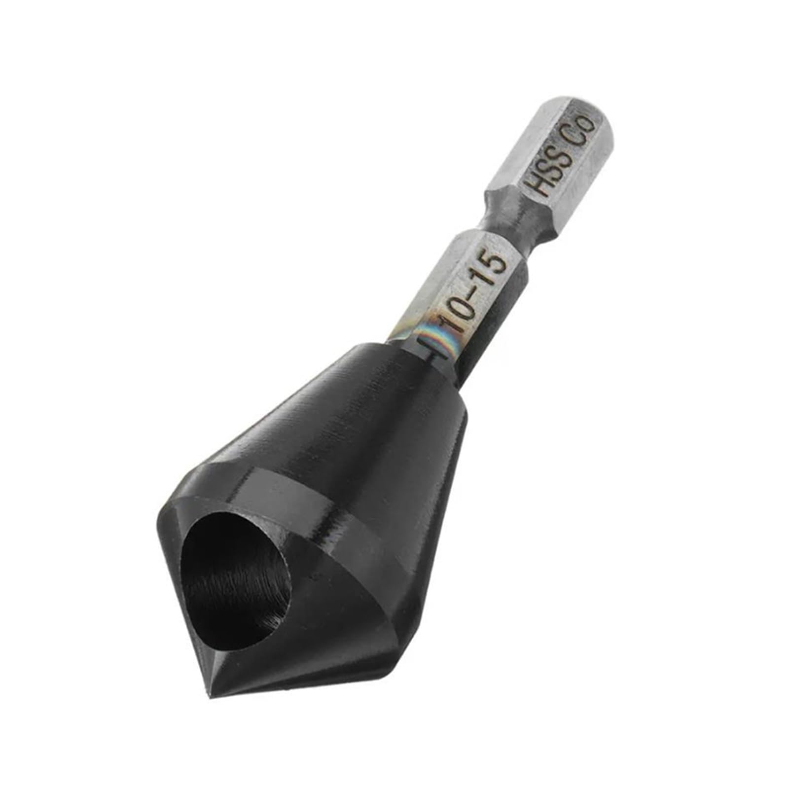 Verzinkboor, Gecoat Ontbramen Afschuining Gereedschap for Metaal Roestvrij Staal M35 Kobalt Verzinkboor Boor Hex Shank 90° (Size : 10-15mm