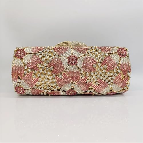 Sac de soirée rose à fleurs pour femme : pochette chic de mariage - 2