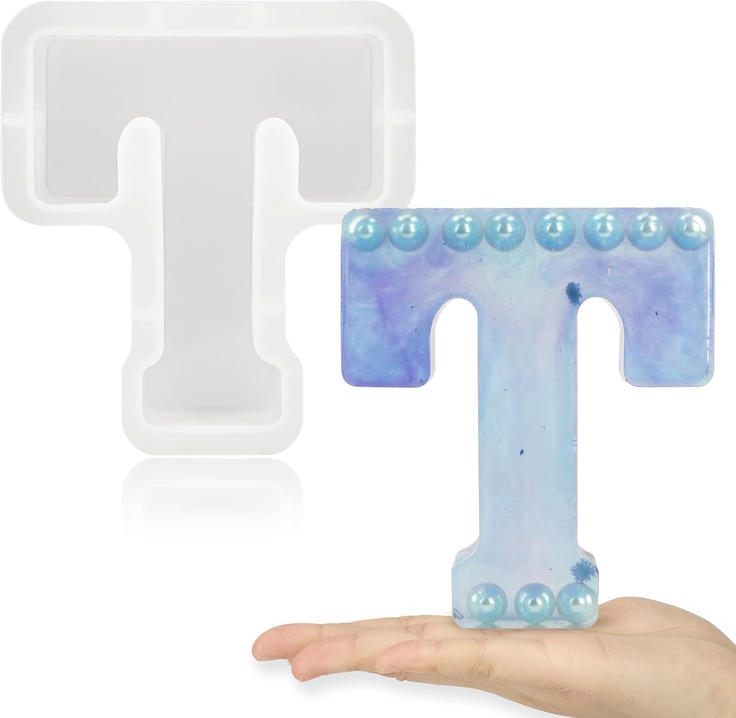 7 Inch Large Letter Molds for Resin, 3D A Capital Alphabet Epoxy Resin Mold, A to Z Thick Resin Letter Molds for Making Letters, Word Sign Art, DIY Crafts, Making Cake, Party Home Decor