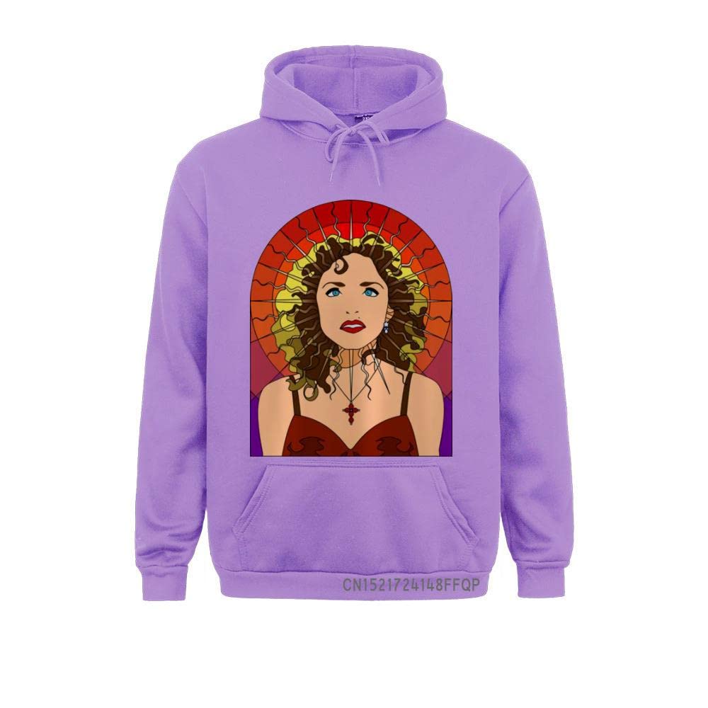 Madonnas Sweatshirt Men Cozy Hoodie Faddish Graphic Guys BASICs Hooded Sweats Brand White Color Top Clothing (Purple, M)