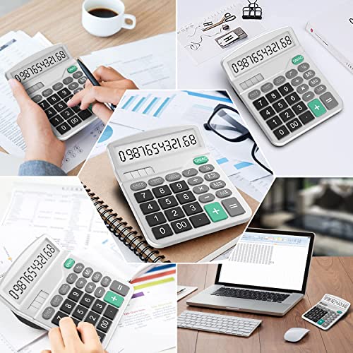 Calculator, Splaks 4 Pack Standard Functional Desktop Calculator Solar And Aa Battery Dual Power Electronic Calculator With 12-Digit Large Display (2 Basic Black& 2 Updated Silver) #TOP5