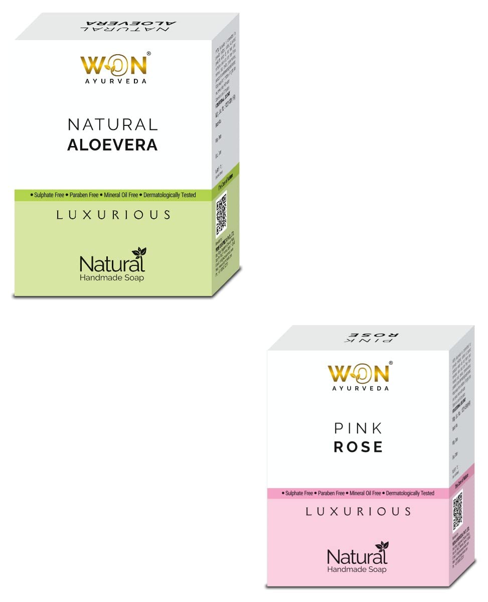WON AYURVEDA Natural Aloevera & Pink Rose- Pack Of 2