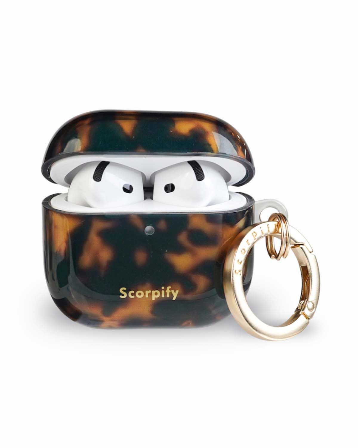 SCORPIFY Custodia per AirPods 4 (4a generazione, 2024) con portachiavi, compatibile con Apple AirPod 4, graziosa custodia rigida protettiva, custodia per auricolari di ricarica wireless da donna