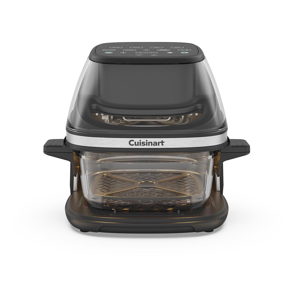Cuisinart ClearView 3.8L Glass Basket Air Fryer I 6-in-1 Air Fry, Roast, Grill, Bake, Keep Warm, Recrisp I Space saving design I Removable Glass Basket & Lid I PFAS-free I Dishwasher safe I 1600W