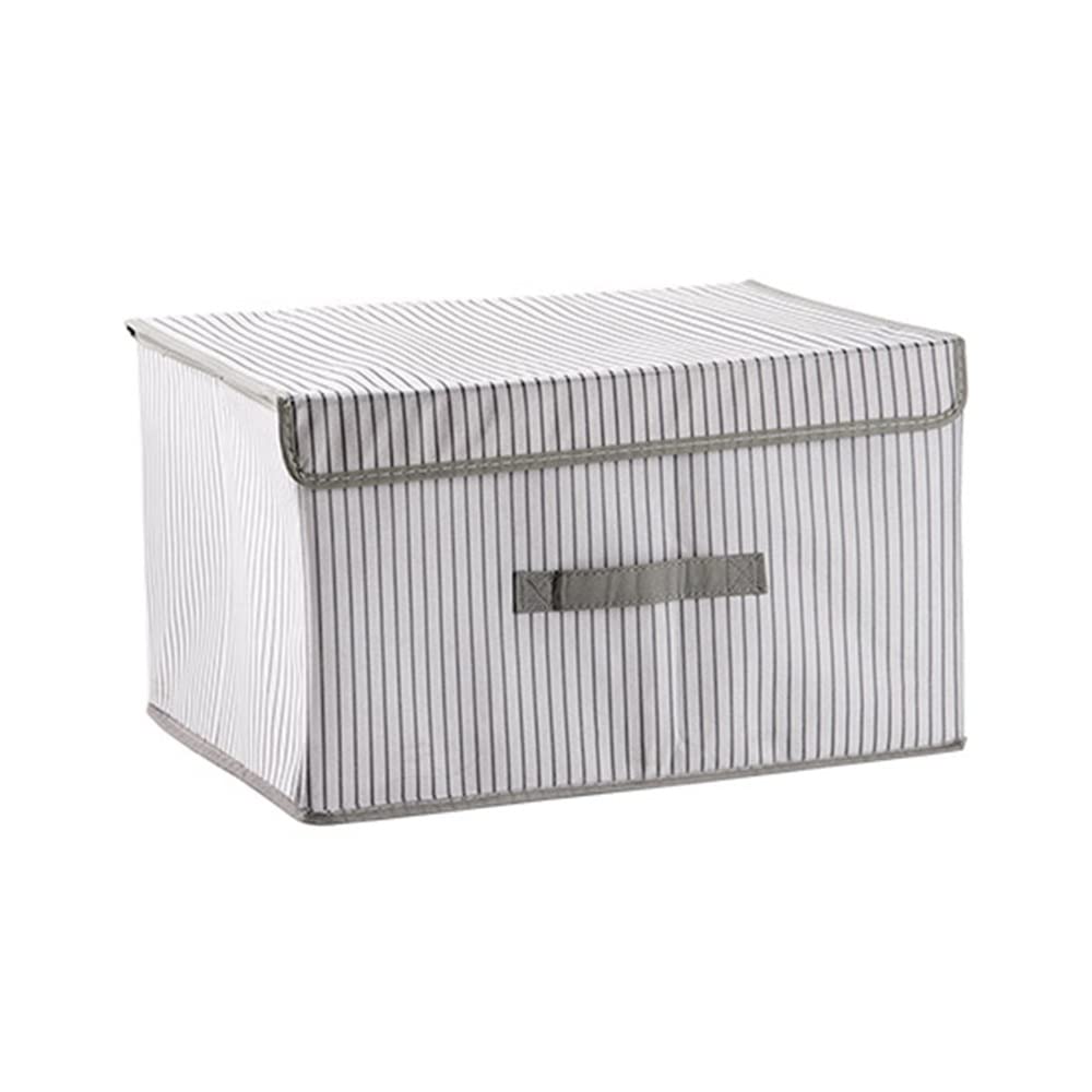 ETRGFTHU Household Clothing Storage Box Foldable Non-woven Organizing Box Dust-proof Design with Cover Under-bed Sundries Storage Moisture Proof(White)