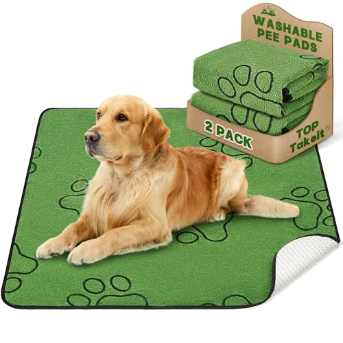 Image of Washable Puppy Pee Pads for Small Medium Dogs, Reusable Grass Training Potty Pads for Large Dogs