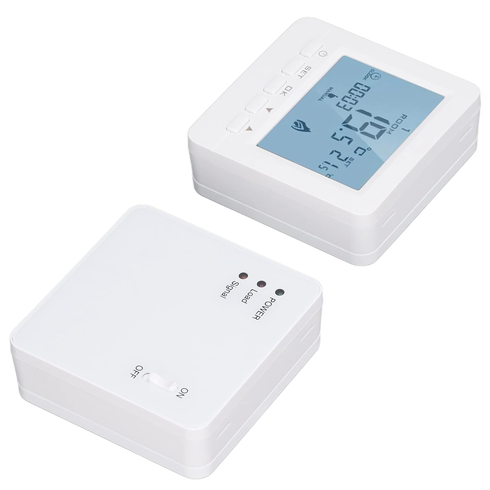 Regolatore di Temperatura Wireless, Termostato RF Programmabile AC230V Modalità Vacanza per Appartamenti