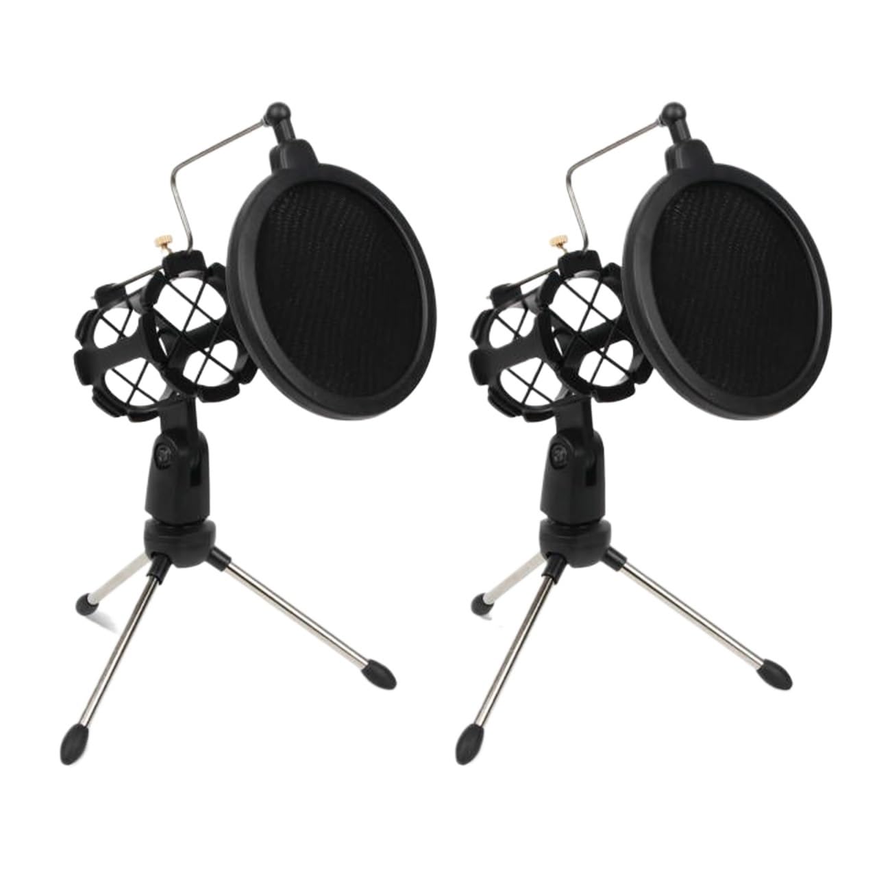 Mikrofonständer Tisch Verstellbarer Desktop-Stativständer Studio(Color1 2pcs)