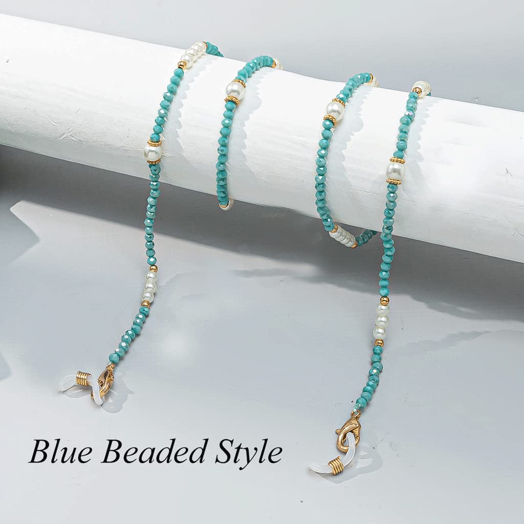 Cadena para gafas, cadena para gafas para mujer, hermosa cadena de 75 cm con anillo de silicona, cadenas de perlas con cuentas de perlas, soporte de cuerda para gafas de personalidad,