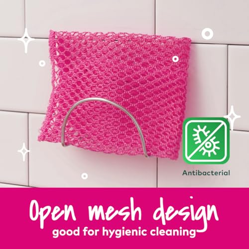 Image of Scotch-Brite Non-Scratch Mesh Net Scrubber for Dishes & Cookware | Quick-Dry 3-Ply Durable Cleaning Mesh | Safe for Non-Stick Pans & Kitchen Surfaces | Color May Vary (Pink /Yellow),1 Unit