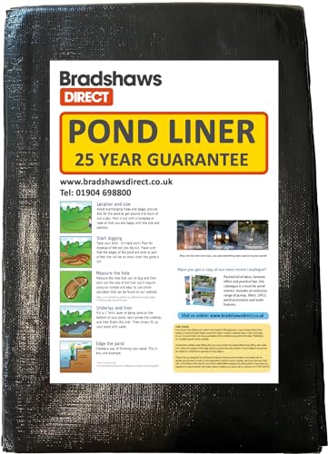 PondKraft 4m x 4mPond Liner | 25 YEAR GUARANTEE | Flexible and Durable | UV Resistant | Koi and Fish Pools | Heavy Duty