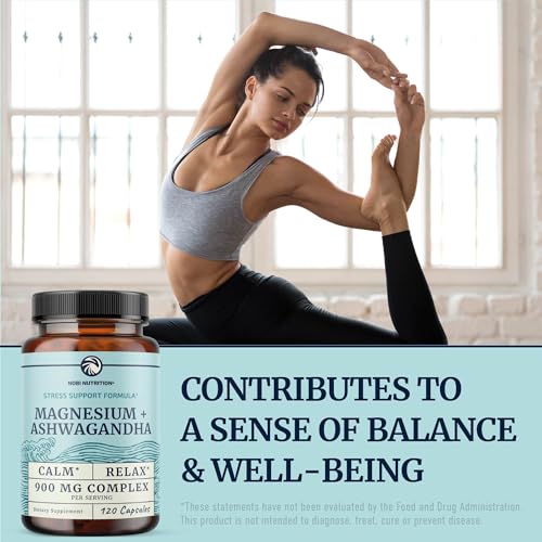 Magnesium Ashwagandha | Calming Magnesium Supplement for Adults | Relax, Rest, Calm Mood & Sleep Support | Mag Citrate & Oxide 400 mg + Ashwagandha 500 mg | Muscle Health & Stress Relief | 120 Ct - Thumbnail 6
