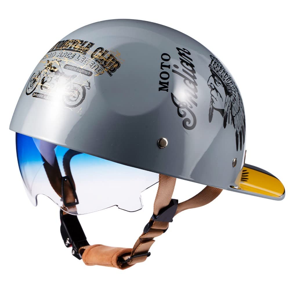 Xyyym Men's H Motorcycle Alf Elmet, Personalized Retro Alf Elmet, Ece/Dot Certification, Built-In Sunglasses, Unique And Exquisite Appearance, Suitable For And Wo, Comfortable Lining