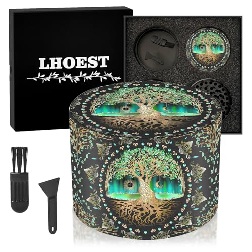 LHOEST Grinder métallique 63 mm Moulin à épices Sel Grinder arbres 4 couches Design Moulin avec grattoir et brosse en plastique pour cuisine