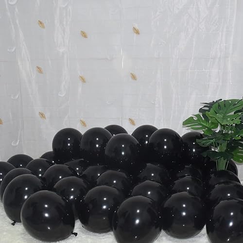 Miniatura 4 de BAOKUANHU Paquete de 400 globos negros, globos de látex negro de 5 pulgadas, globos de helio, suministros de decoración de fiesta