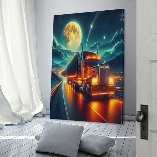 Toile grand camion decoration murale pour chambre ado et bureau