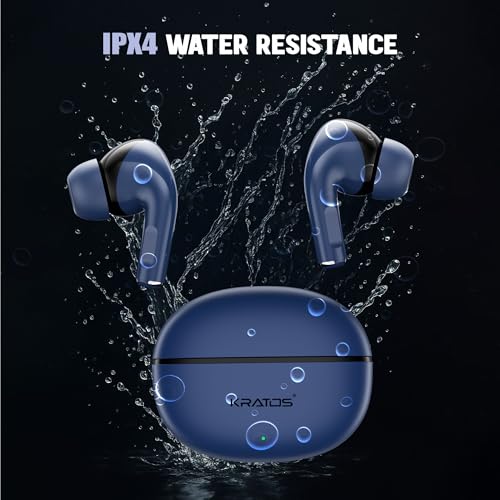 Image of Kratos Pop Ear Buds Wireless with 60H Playtime, Noise Isolation & Clear Calls, Bluetooth Earbuds with Voice Assistant, Ear Buds with Bluetooth V 5.3 & with Type C Fast Charging, IPX4 TWS Earphones
