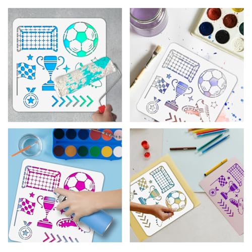 NBEADS Football PET Drawing Painting Stencils - Image 3