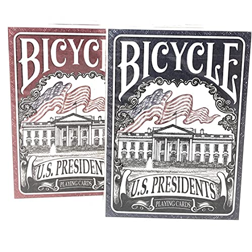 Bicycle 2 Decks US Presidents Playing Cards Blue and Red