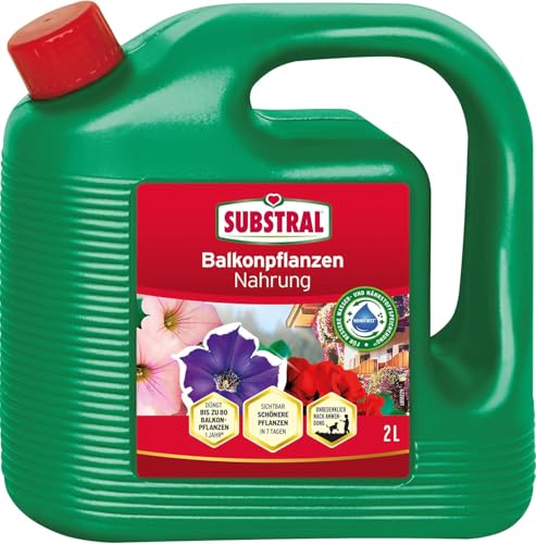 Substral Balkonpflanzen Nahrung Premium Flüssigdünger, 2 L – Für üppige Blüten und Pflanzengesundheit