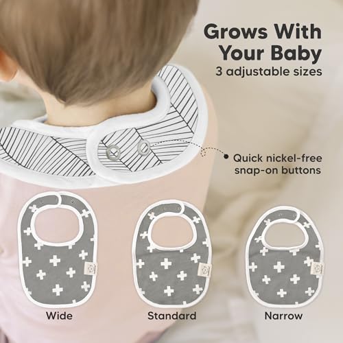 Image of 8-Pack Organic Baby Bibs for Boys, Girls - Soft Cotton Drooling and Teething Bibs for Baby Girl & Boy, Extra Absorbent, Easy To Clean & Put On for Toddler, Newborn, Infant 0-24 Months (Crossroads)