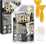 Asphalt Crack Filler, 1.5LB High Elasticity Driveway Crack Filler, Self Leveling Waterproof Repair Sealant for Driveway, Walkway, Road, Blacktop Concrete Joint, Indoor & Outdoor - Black (24.7oz)