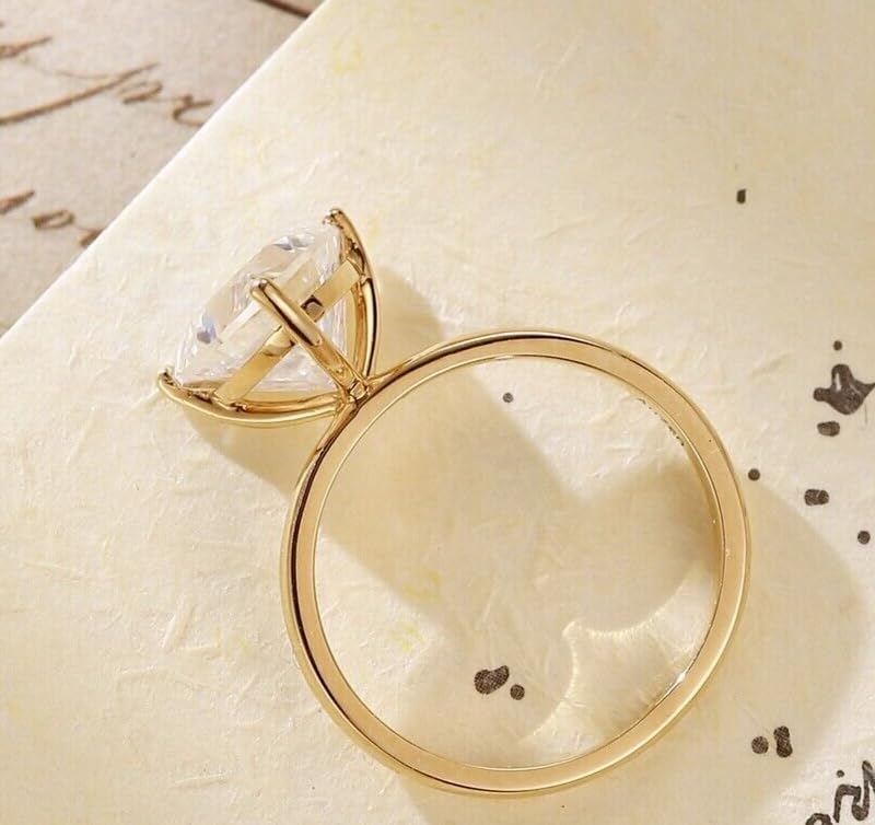 Drizzle Jewels 2CT Trillion Cut Lab Created Diamond Solitaire Engagement Ring 14K Yellow Gold Finish (Yellow, 8.5)2