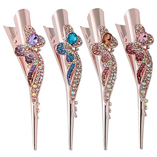 FINGER LOVE Classic Duck Teeth Bows Hair Clips Hair Grip Crocodile Accessories Hairpins Chic Styling Claw Hair Barrettes Makeover Pinch Clip Hair Alligator Clips Sell by Set (A)