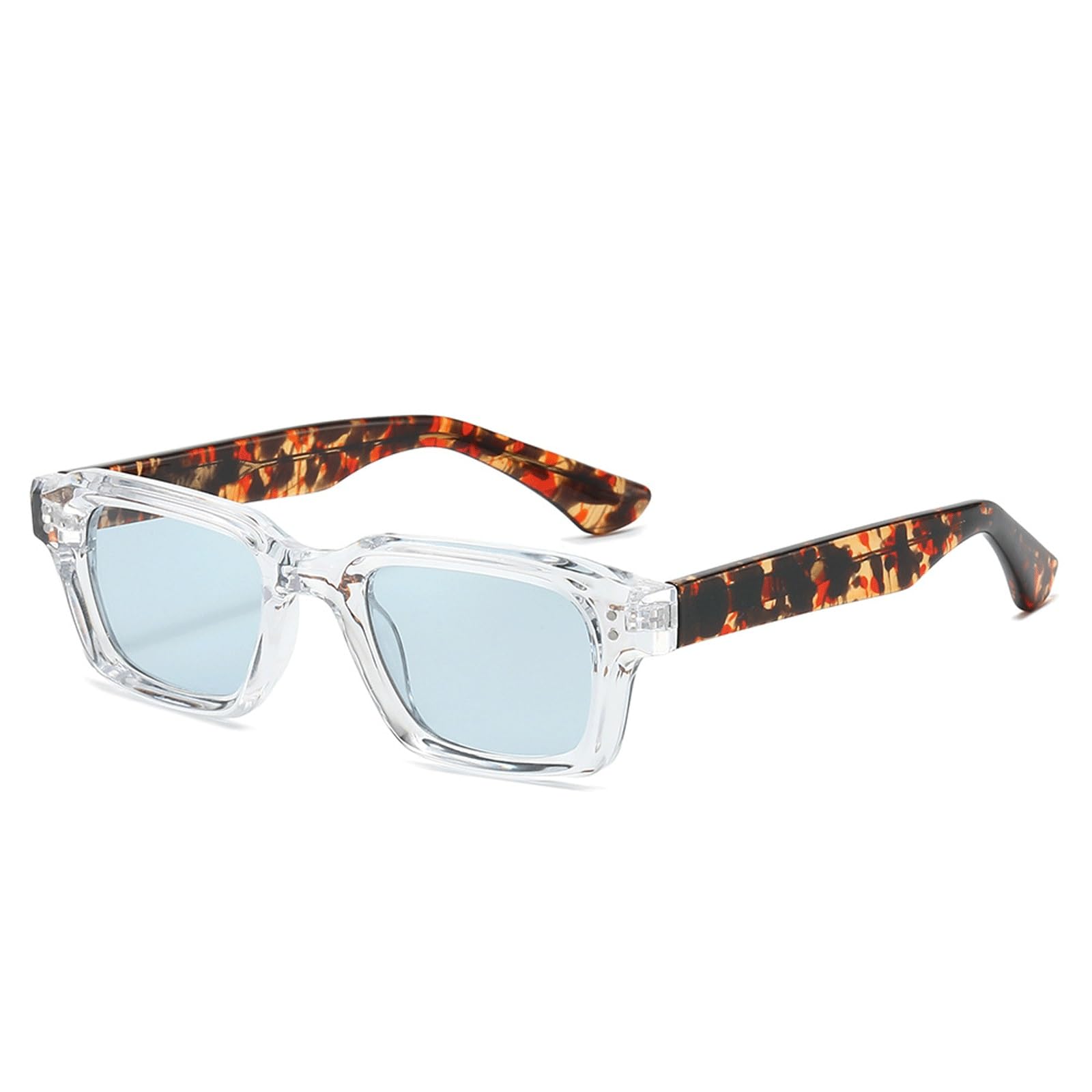 Kwadratowe oprawki do okularów Modne okulary przeciwsłoneczne, lekkie oprawki do okularów | Vintage okulary do czytania Antypoślizgowe fałszywe okulary, łatwe w noszeniu, okulary komputerowe(CLEAR/BLUE)