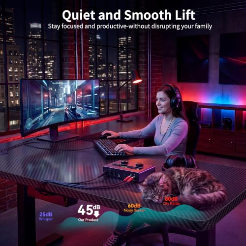 Image of WALKINGDESK Reversible L Shaped Standing Desk Height Adjustable with Cup Holder, Electric Corner Computer Desk, Sit Stand up Home Office Desk, Ergonomic Gaming Desk, Black, 55X45 Inches