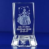 Quinceañera Princess (12 PCS) Mis XV Años Mis Quince Años Mis 15 Años Sweet 16 Personalize Custom Laser Etched Engraving Crystal Favors 037L (4')