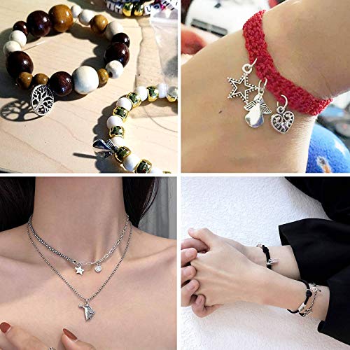 BIHRTC 120PCS Jewelry Making Silver Charms Mixed Smooth Alloy Metal Charms Pendants DIY Antique ABC Letter Charms Handmade Accessories for Necklace Bracelet Jewelry Making Crafting