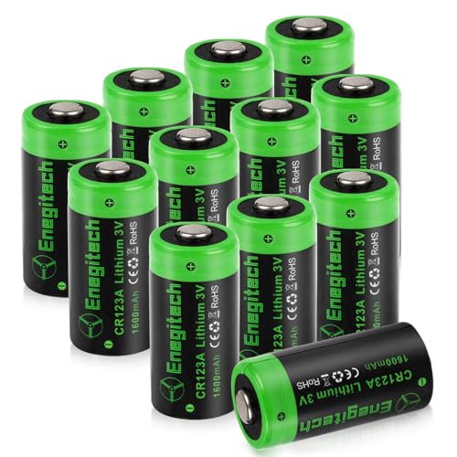 Enegitech CR123A 3V Lithium Battery, 123 Lithium Batteries 3...