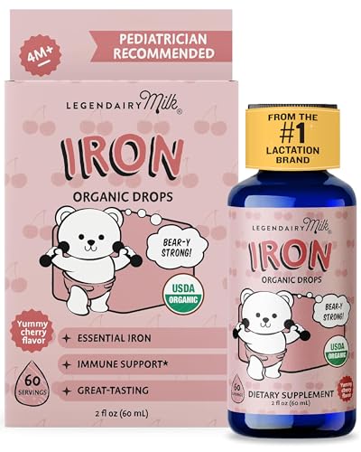 Legendairy Milk Organic Toddler Iron Drops Cherry Flavor 60 Servings