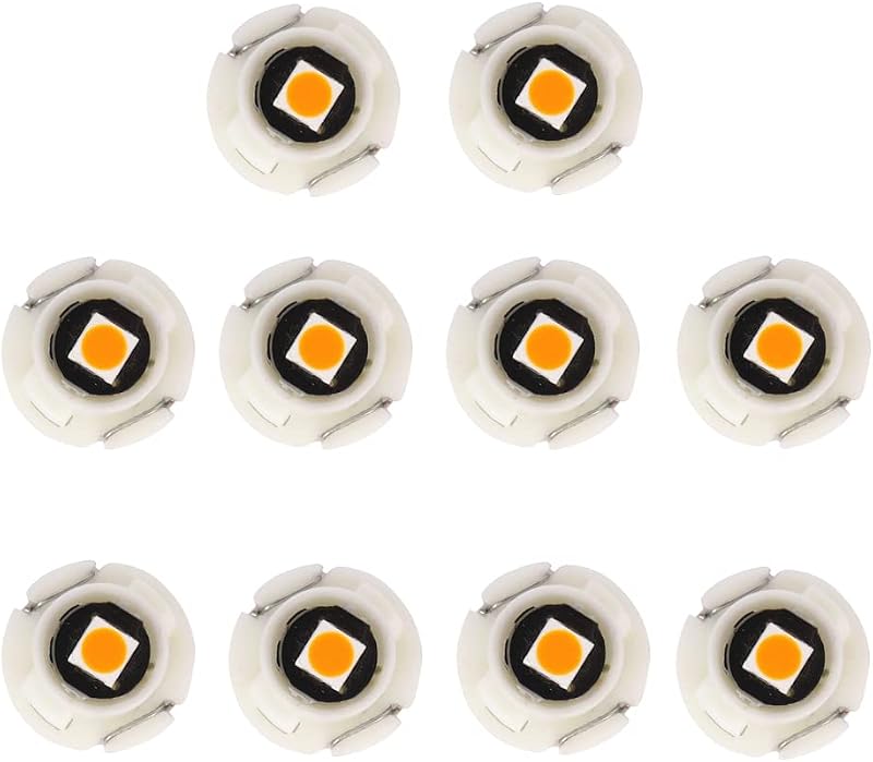 Lâmpada LED T4.2 Neo Wedge amarela WLJH para painel HVAC e controle de climatização – Pacote com 10