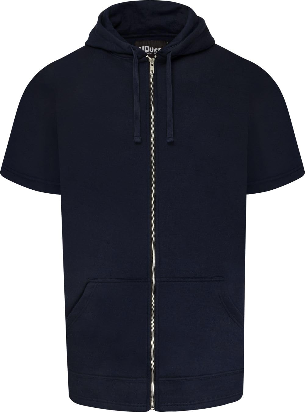 Uptheir Mens Dig Short Sleeve Fleece Backed Zip Hoodie - Blue - 6XL