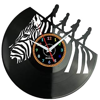EVEVO The Beatles Horloge en Disque Vinyle Disques Vinyliques Horloges Murales Vinyle Record Mur l’horloge Créatif… - Les Beatles, Paul McCartney, John Lennon, RIngo Starr, George Harrison