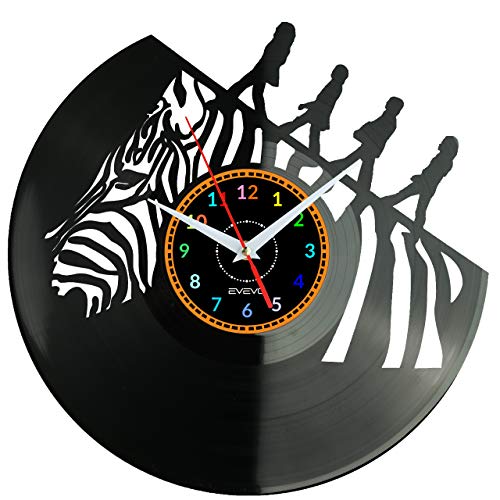 EVEVO The Beatles Horloge en Disque Vinyle Disques Vinyliques Horloges Murales Vinyle Record Mur l’horloge Créatif… - Les Beatles, Paul McCartney, John Lennon, RIngo Starr, George Harrison EVEVO The Beatles Horloge en Disque Vinyle Disques Vinyliques Horloges Murales Vinyle Record Mur l'horloge Créatif…