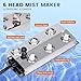 OUJIMAI Ultrasonic Mist Maker 6 Head, 4500mL/H Pond Fogger with 250W Power Supply, Buoy, Replacement Discs, for Pond, Garden, Rockery, Greenhouse,Mushroom Halloween Decoration (6 Heads)
