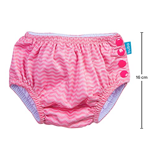 BUBA BIQUINI DE BANHO COM FRALDA REUTILIZAVEL - ONDAS - P, Modelo: 13807, Cor: ROSA